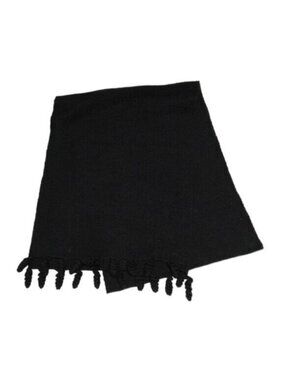 Mon Repos Black Alpaca Scarf Curly Fringe